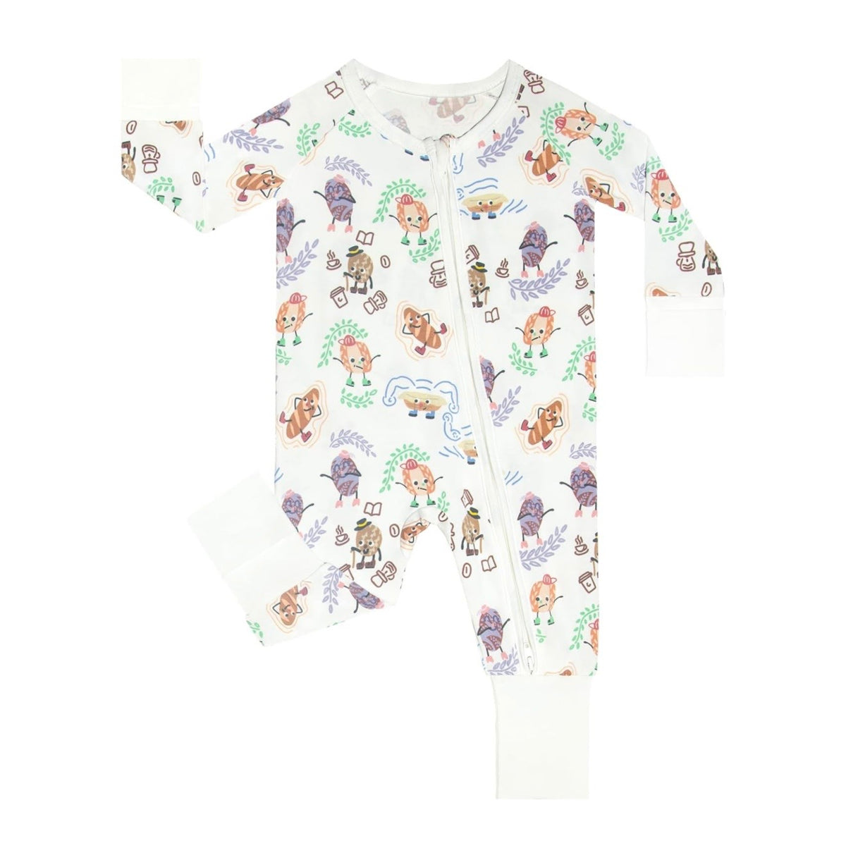 Bread Print Rayon of Bamboo Footless Baby Pajamas