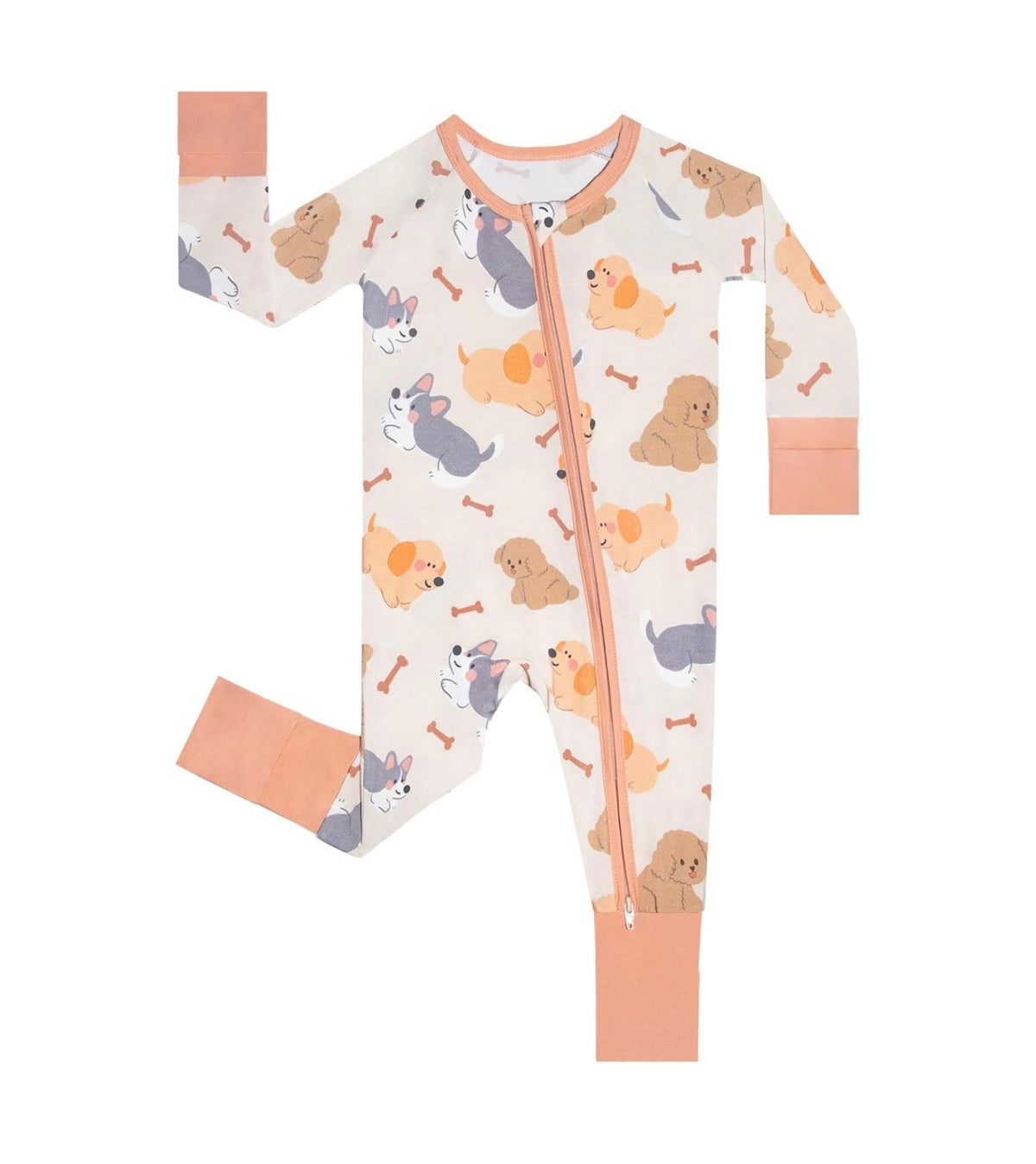 Puppy Rayon of Bamboo Footless Baby Pajamas
