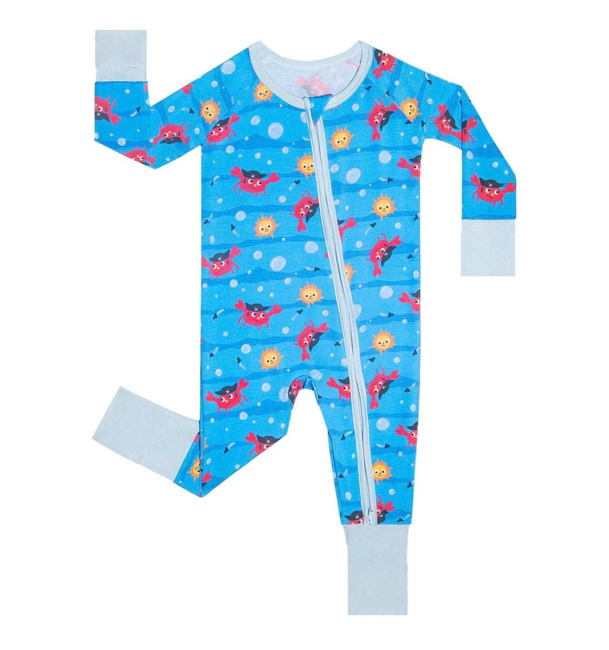 Pirate Crab Rayon Of Bamboo Footless Baby Pajamas