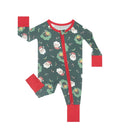 Green Santa Rayon Of Bamboo Footless Baby Pajamas
