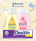 Johnson's Baby Care Essentials Gift Set – 3-Piece Lotion & Diaper Care Travel Pack