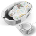 Foldable Baby Bathtub with Thermometer & Soft Cushion