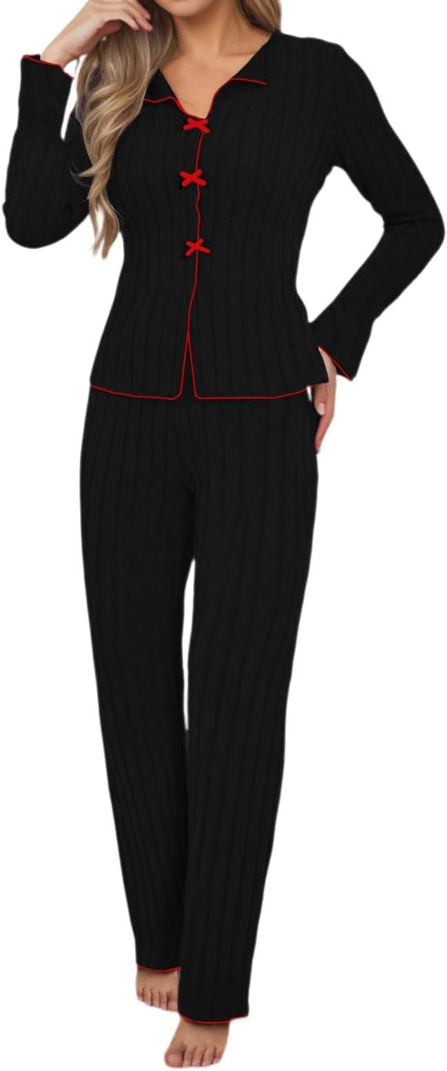 Ribbed Bow Lounge Set