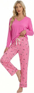 Striped Bow Pajama Set