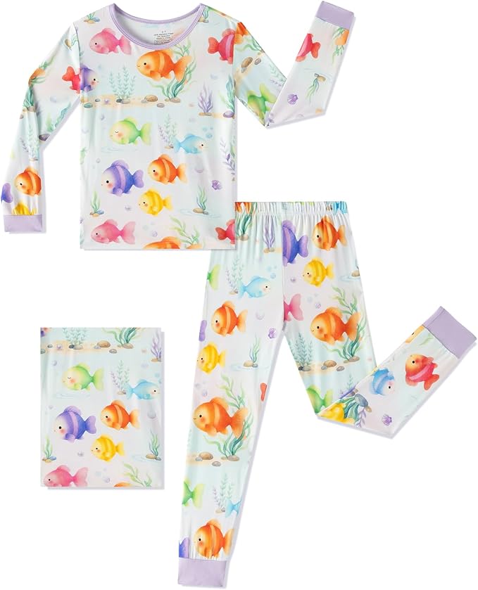 Fishy Rayon of Bamboo 2-Piece Pajama Set